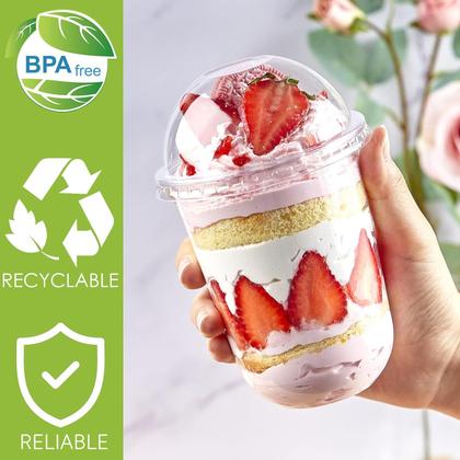 Imagem de Copos de sobremesa de plástico descartáveis TOFLEN 500mL (pacote com 50)