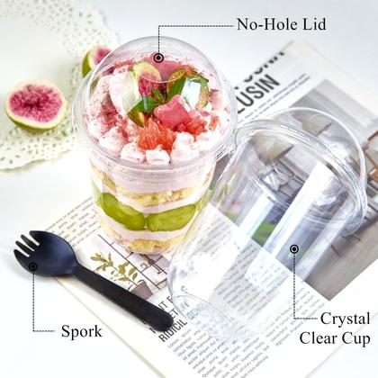 Imagem de Copos de sobremesa de plástico descartáveis TOFLEN 500mL (pacote com 50)