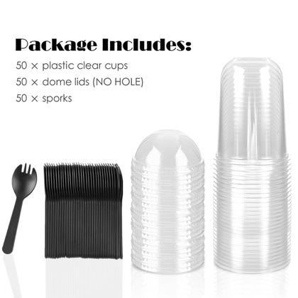 Imagem de Copos de sobremesa de plástico descartáveis TOFLEN 500mL (pacote com 50)