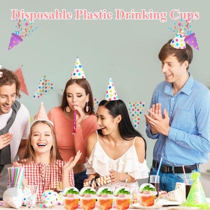 Imagem de Copos de sobremesa descartáveis Cshangzei 250 ml com tampas em forma de cúpula, pacote com 50