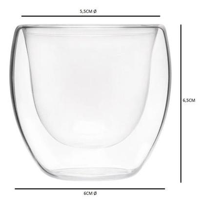 Imagem de Copos De Vidro Borasilicato Duplo 80ml Nespresso 06 Unidades
