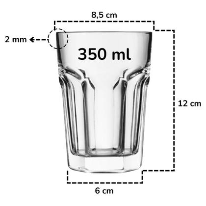 Imagem de Copos De Vidro Grosso Reforçado 350ml Para Bar Restaurante