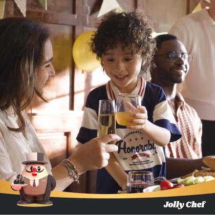 Imagem de Copos de vinho de plástico JOLLY CHEF 350ml, pacote com 40 unidades, aro dourado, sem haste