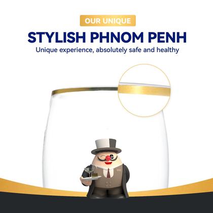 Imagem de Copos de vinho de plástico JOLLY CHEF 350ml, pacote com 40 unidades, aro dourado, sem haste