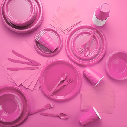 Imagem de Copos descartáveis Amcrate 350 ml rosa 12 onças, pacote com 50