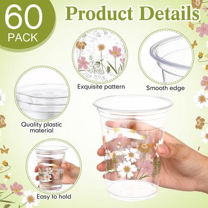 Imagem de Copos descartáveis de plástico Hushee 60 unidades 480mL Boho