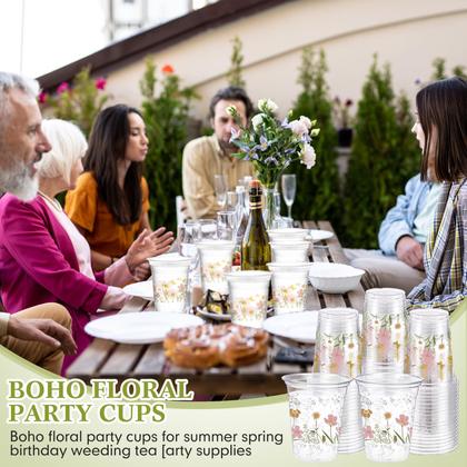 Imagem de Copos descartáveis de plástico Hushee 60 unidades 480mL Boho