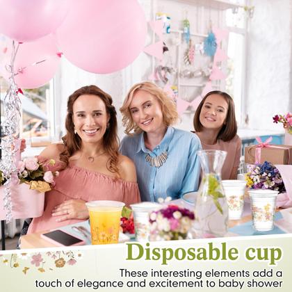 Imagem de Copos descartáveis de plástico Hushee 60 unidades 480mL Boho