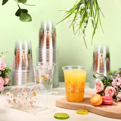 Imagem de Copos descartáveis de plástico Hushee 60 unidades 480mL Boho