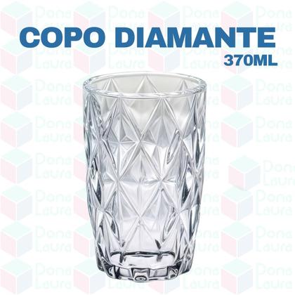 Imagem de Copos Diamante Transparente Mesa Posta 370ML Grosso 18 UN