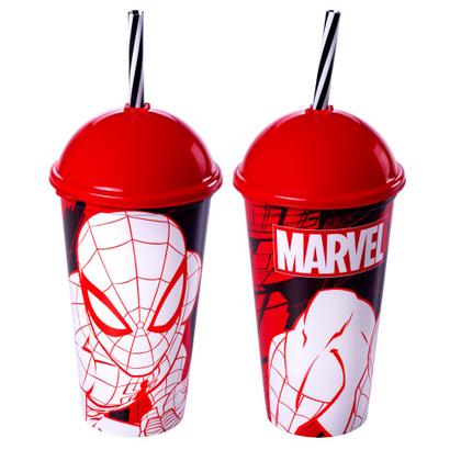 Imagem de Copos do Homem Aranha para festa infantil com Canudo - 4 unidades