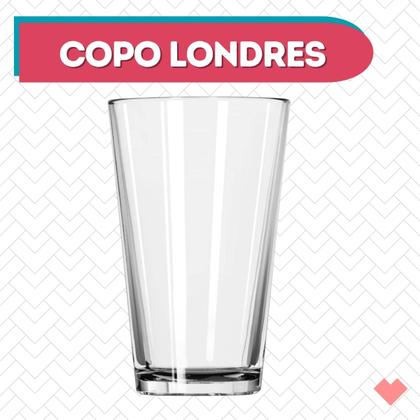 Imagem de Copos Londres Luxo 240 ML Vidro Transparente Mesa Posta 12 UN