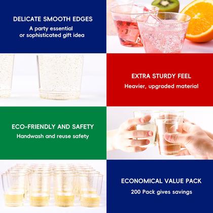 Imagem de Copos plásticos descartáveis JOLLY CHEF 9oz Gold Glitter x100