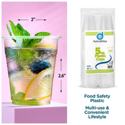 Imagem de Copos plásticos diplasteis, pacote de 2400, 150 ml, transparentes para festas