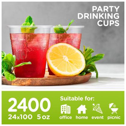 Imagem de Copos plásticos diplasteis, pacote de 2400, 150 ml, transparentes para festas