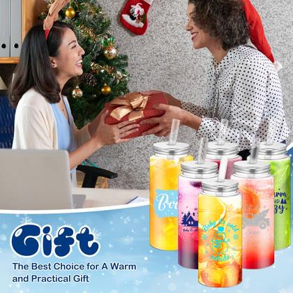 Imagem de Copos Skylety Winter Reutilizáveis - 400ml, com Tampa e Canudo