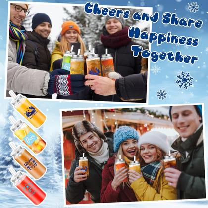 Imagem de Copos Skylety Winter Reutilizáveis - 400ml, com Tampa e Canudo