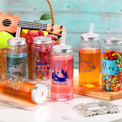 Imagem de Copos Skylety Winter Reutilizáveis - 400ml, com Tampa e Canudo