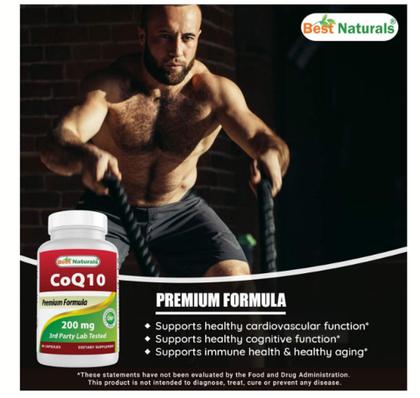 Imagem de CoQ10 Premium Formula 200mg 60 capsulas Best Naturals Importada EUA