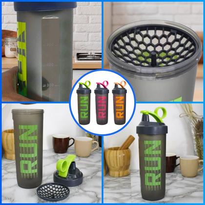 Imagem de Coqueteleira Academia Shaker Shakeira Garrafa Fitness C/ Rede 740ml