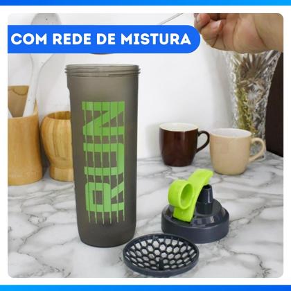 Imagem de Coqueteleira Academia Shaker Shakeira Garrafa Fitness C/ Rede 740ml