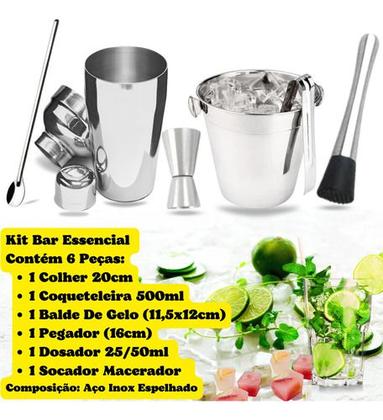 Imagem de Coqueteleira Caipirinha Profissional Inox Bar Drinks Tábua