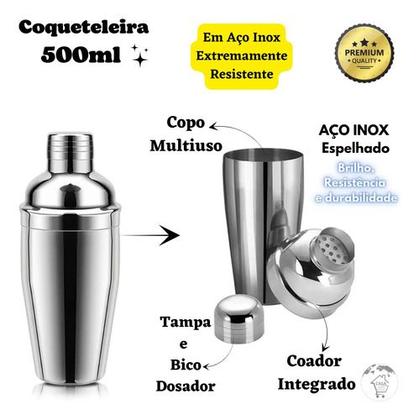 Imagem de Coqueteleira Caipirinha Profissional Inox Bar Drinks Tábua