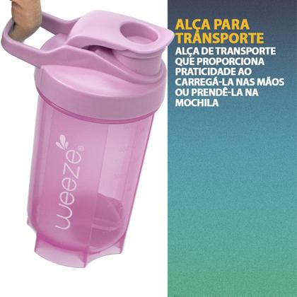 Imagem de Coqueteleira Copo Academia 500ml Shakeira Garrafa Shaker Com Mola Para Suplemento