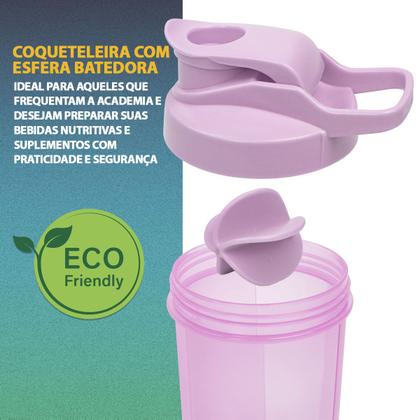 Imagem de Coqueteleira Copo Academia 500ml Shakeira Garrafa Shaker Com Mola Para Suplemento