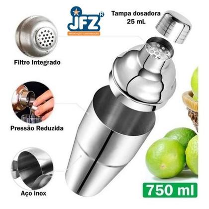 Imagem de Coqueteleira Inox Com Bico E Tampa 750 Ml