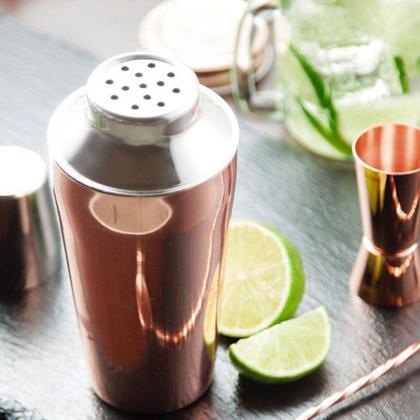 Imagem de Coqueteleira Rose Bronze Aço Inox Tampa Filtro Dosador 750ml - MIMO