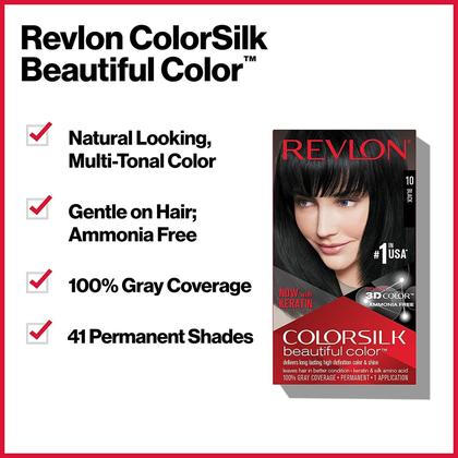 Imagem de Cor de cabelo Revlon Colorsilk 20 Brown Black 130 ml x 3 sem amônia