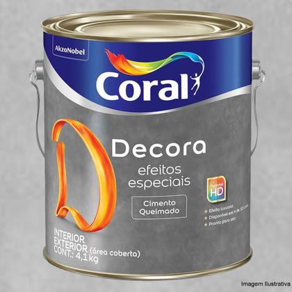 Imagem de Coral Decora Massa para Efeito Cimento Queimado cor Imesidao Cinza 3,0LT 4,1KG