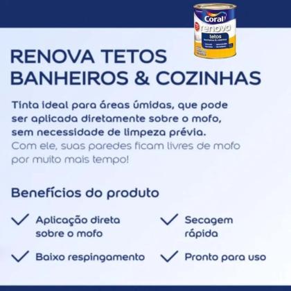 Imagem de Coral renova tetos , coz e banh. direto no mofo branco 900ml