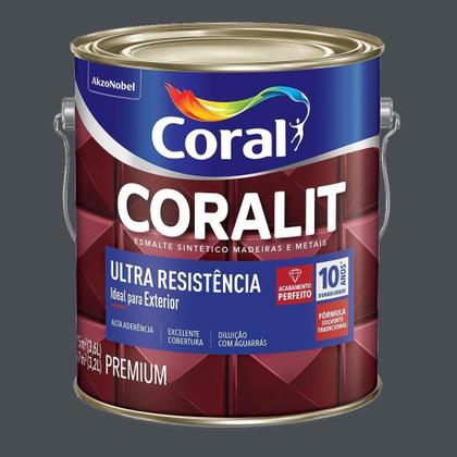 Imagem de Coralit Ultra Resistência Brilho Cinza Escuro 3,6L Coral