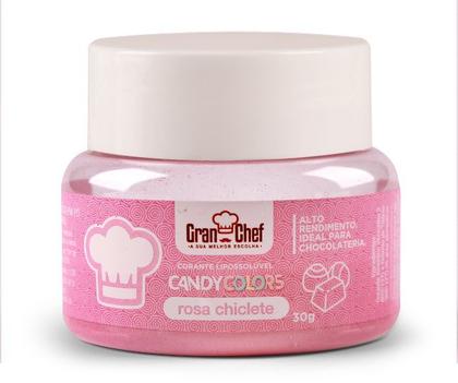 Imagem de Corante em Pó Lipossolúvel Candy Colors Rosa Chiclete 30g Granchef