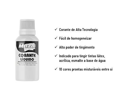 Imagem de Corante Líquido Pigmento 50ml Diversas Cores Maza