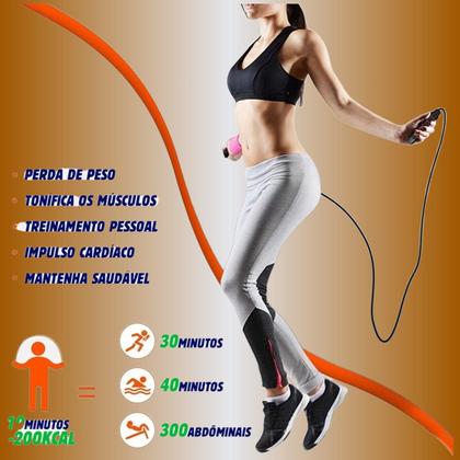 Imagem de Corda D Pular Exercício Funcional Speed Rope Rolamento Cabo De Aço 2,7m