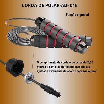 Imagem de Corda D Pular Exercício Funcional Speed Rope Rolamento Cabo De Aço 2,7m