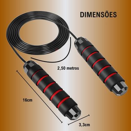 Imagem de Corda D Pular Exercício Funcional Speed Rope Rolamento Cabo De Aço 2,7m