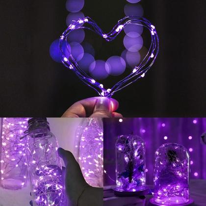 Imagem de Corda De Luz LED Rosa Roxa Com Fio De Cobre USB Para Decoração De Natal, Casamento, Festa De