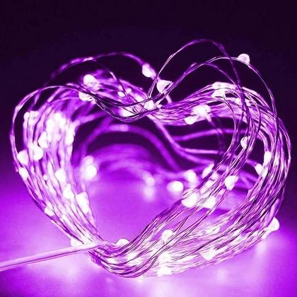 Imagem de Corda De Luz LED Rosa Roxa Com Fio De Cobre USB Para Decoração De Natal, Casamento, Festa De