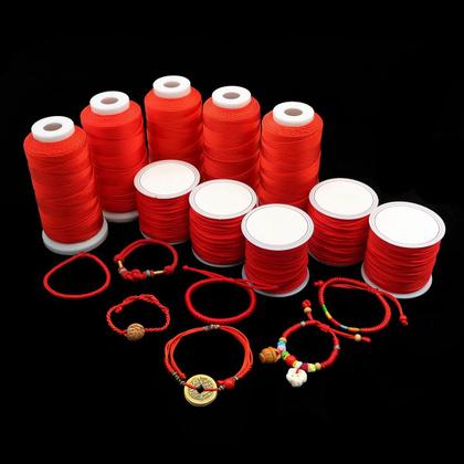 Imagem de Corda De Nylon Vermelha Para Fazer Bijuterias, Macramê, Pulseiras, Artesanato DIY, Colares Com