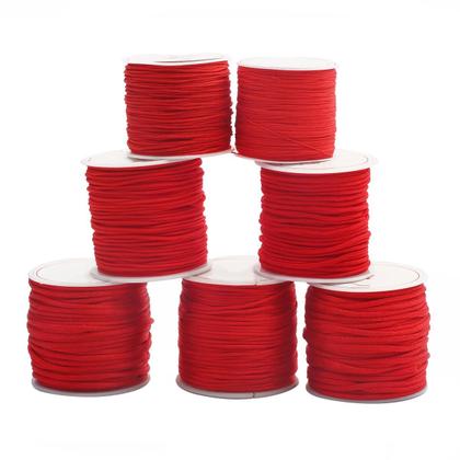 Imagem de Corda De Nylon Vermelha Para Fazer Bijuterias, Macramê, Pulseiras, Artesanato DIY, Colares Com