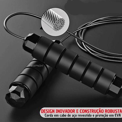 Imagem de Corda De Pular Aço Speed Rope exercício funcional Profissional 2,8M