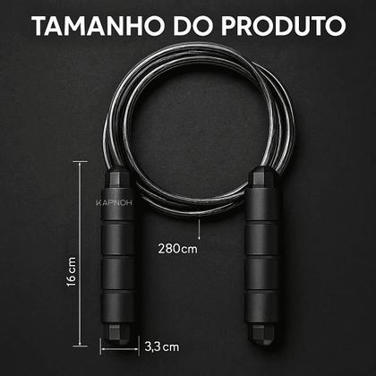 Imagem de Corda De Pular Aço Speed Rope exercício funcional Profissional 2,8M