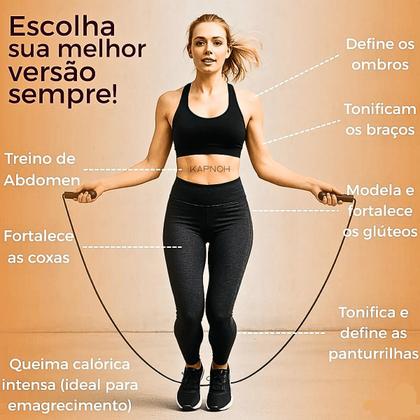 Imagem de Corda De Pular Aço Speed Rope exercício funcional Profissional 2,8M
