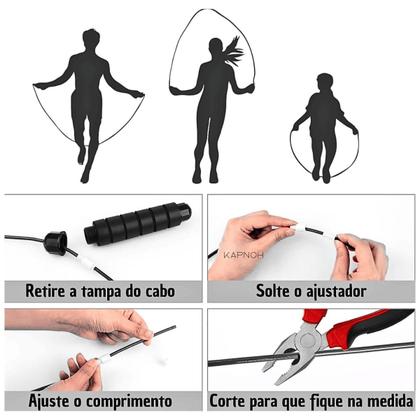 Imagem de Corda De Pular Aço Speed Rope exercício funcional Profissional 2,8M