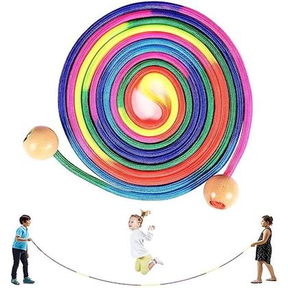 Imagem de Corda De Pular Arco-Íris 5M Com Cabo Antiderrapante Para Crianças Estudantes Esportes Ao Ar Livre