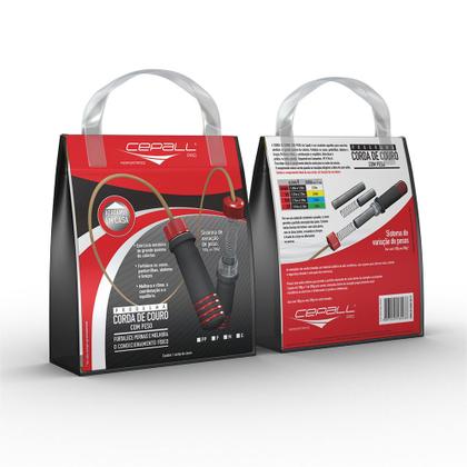 Imagem de Corda de Pular Cepall em Couro com Peso - 2,80m